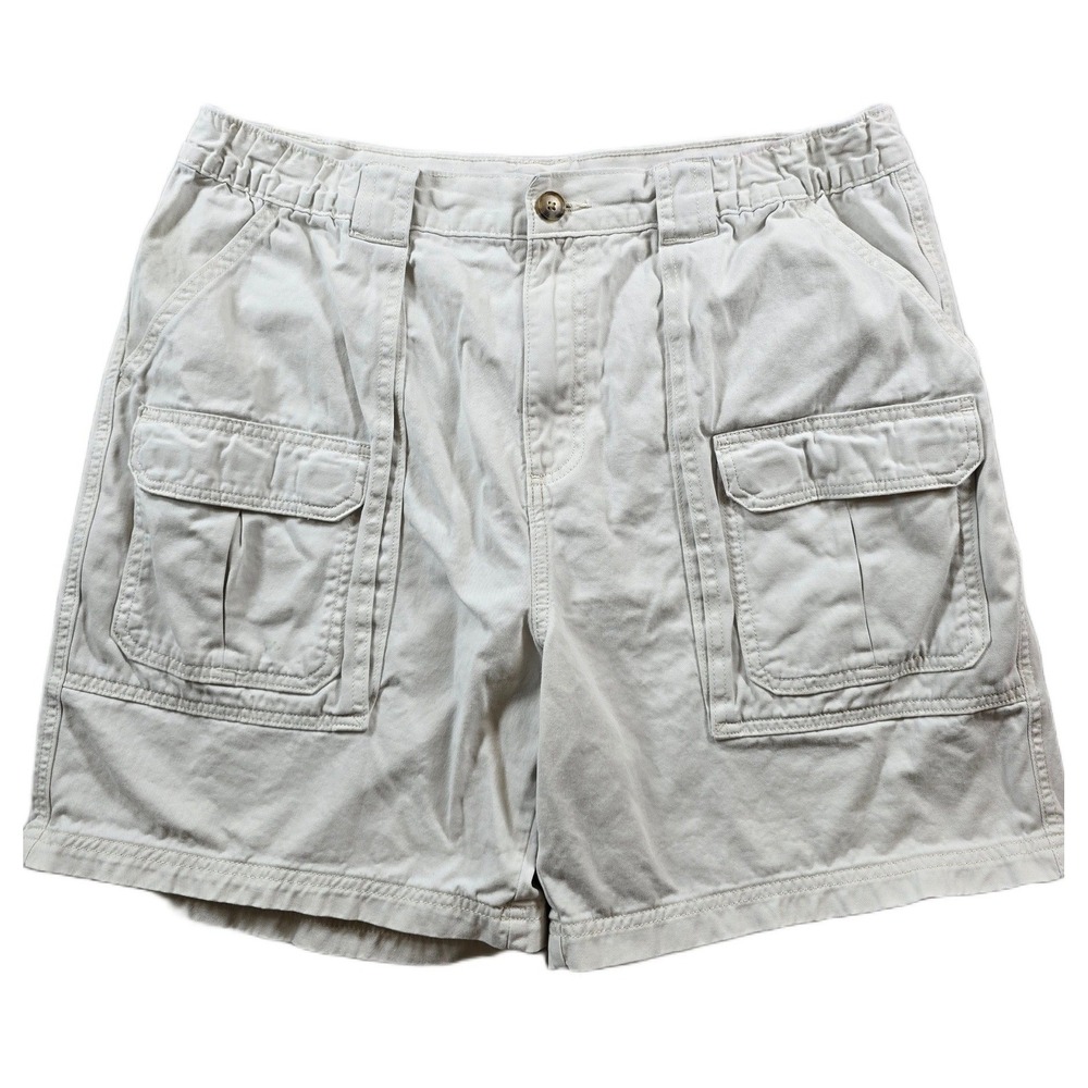 Croft & Barrow Cargo Shorts Mens 36 Beige 100% Cotton Utility Casual Classic Fit